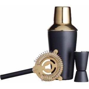 Cocktail Set, 3 Delig, Zwart/Goud - BarCraft