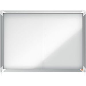 Nobo 1902559 Opbergdoos voor binnen, 8 x A4, stabiel aluminium frame, 1 stuk Metalen achterwand 8 x A4 wit
