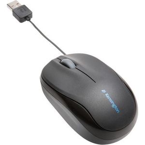 Kensington Pro Fit™ Intrekbare Bedrade USB Muis - Zwart