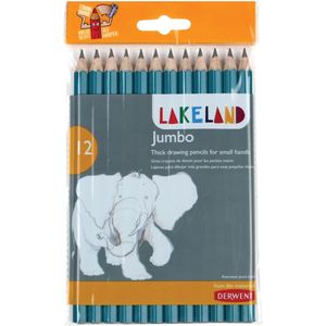 Derwent Lakeland Jumbo Grafietpotloden - Pak Van 12 Stuks - Voor Kinderen