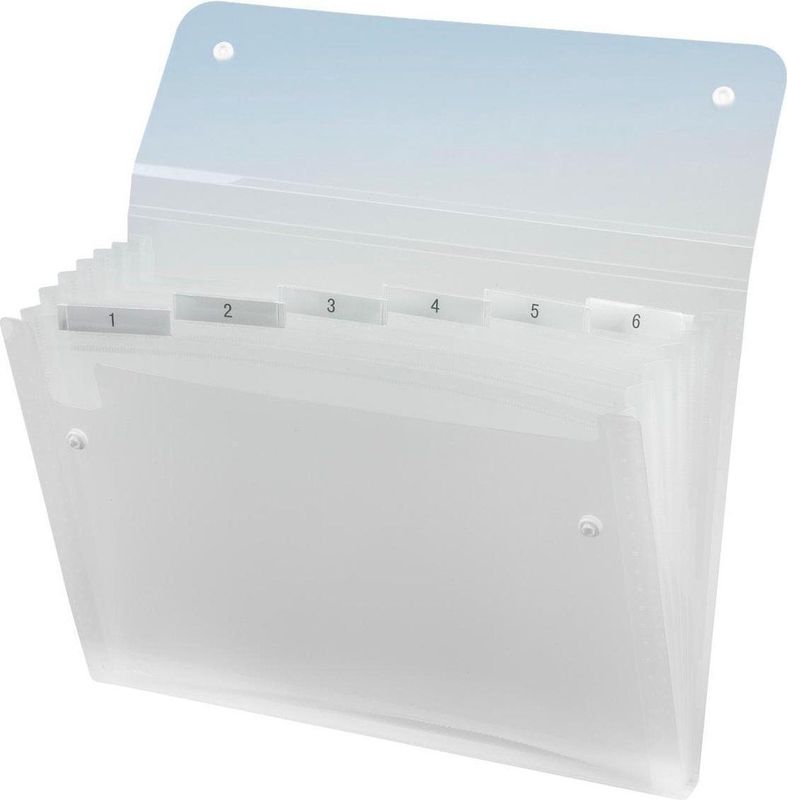 Rexel Fächermappe Ice A4 PP 6-teilig transparent