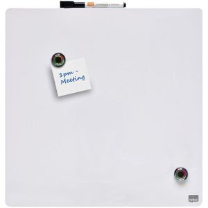 Nobo Droog Uitwisbaar Mini Magnetisch Whiteboard Inclusief Whiteboard Marker, Magneten en Montagestickers Wit
