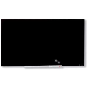 nobo Glazen whiteboard WIDESCREEN, zonder frame, 57'' - b x h = 1264 x 711 mm, zwart