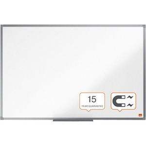 Nobo Essence Magnetisch Whiteboard, Verhoogde Uitwisbaarheid, Geanodiseerd Aluminium Frame, Hoekmontage, Inclusief Pennengoot, Staal, 58,9 x 89,8 x 1,4 Centimeter, Wit, 1905210