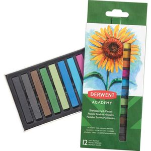 Derwent Academy Soft Pastel Kleurpotloden - Set van 12 Stuks - Assorti