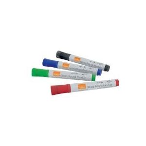 Nobo Glasbord Markers - 4 Whiteboard Stiften - Zwart, Rood, Blauw en Groen