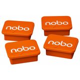 Nobo Whiteboard Magneten  - 4 stuks - 18x22mm - Whiteboard Accessoires - Oranje