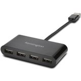Kensington USB 2.0 Hub met 4 Poorten - USB Splitter - Zwart