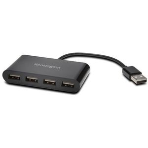 Kensington USB 2.0 Hub met 4 Poorten - USB Splitter - Zwart