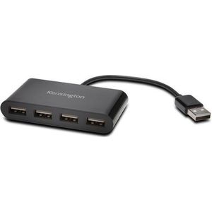 Kensington USB 2.0 Hub met 4 Poorten - USB Splitter - Zwart