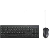 Kensington K75452ES Toetsenbord- en muisset, beide handen, KM100 EQ, voor desktop en laptop, spatwaterdicht ontwerp, compatibel met Windows en Mac, QWERTY ISO, zwart