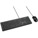 Kensington K75452ES Toetsenbord- en muisset, beide handen, KM100 EQ, voor desktop en laptop, spatwaterdicht ontwerp, compatibel met Windows en Mac, QWERTY ISO, zwart