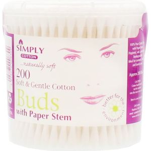 Simply Cotton Soft & Gentle Wattenstaafjes - 200 STUKS