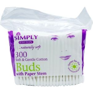 Simply Cotton Wattenstaafjes - 300 STUKS.