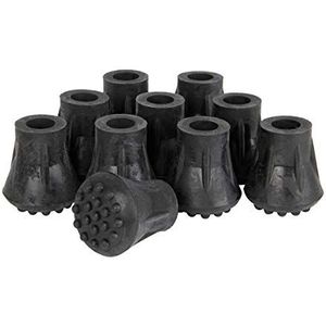 Days - Belvormige Huls - Zwart - 13 mm - Verpakking van 10 Stuks - Vervangende Tip voor Wandelstok