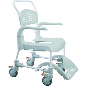 Etac(r) Clean Wheeled Douche Commode Stoel, Commode Pan en Deksel, Groen, Badkamer Stoel voor Mobiliteit en Gemak, Hygiënische Badkamer Hulp voor Ouderen, Handicapped, en Gehandicapten Gebruikers