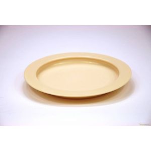 Rond bord met opstaande rand : 23 cm - beige
