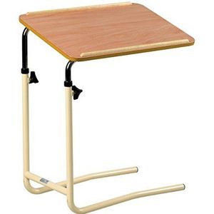 Peformance Health Overbed Tafel, in hoogte verstelbaar, lichtgewicht stoel/bedtafel voor ouderen, gebruik voor maaltijden, werk en activiteiten, 66 x 64 x 46 cm