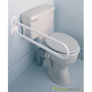 Opklapbare toiletbeugel - 75 cm - Zonder steunvoet - Wit - Adhome