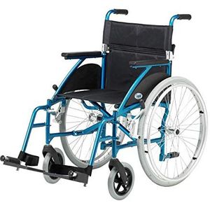Days Swift Zelfrijdende rolstoel, licht mobiliteitsapparaat voor ouderen, gehandicapte en gehandicapte gebruikers, draagbare rolstoel voor onafhankelijkheid of conciërge, turquoise, 46 cm