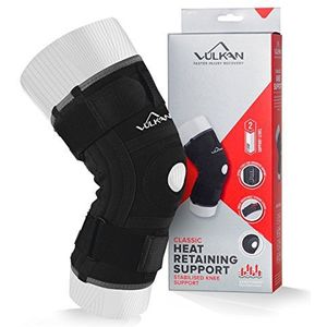 Vulkan Klassieke gestabiliseerde kniesteun X-Large, kniebrace voor patella-ondersteuning, scharnierende kniebrace voor meniscustranen en ACL-blessures, open kniebrace voor sporters, training en