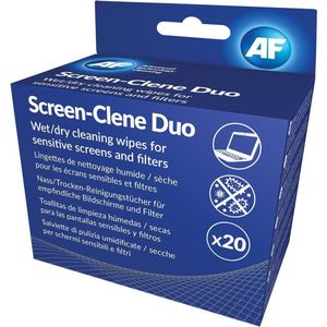 AF SCR020 Screen-Clene duo reinigingsdoekjes 8,6 x 12,4 x 5 cm zilver/blauw Inh. 20 paar