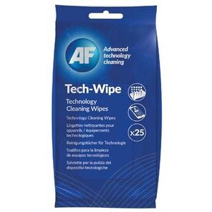 AF Tech Wipes MTW025P Reinigingsdoekjes voor monitor, telefoon en technologie, 25 stuks