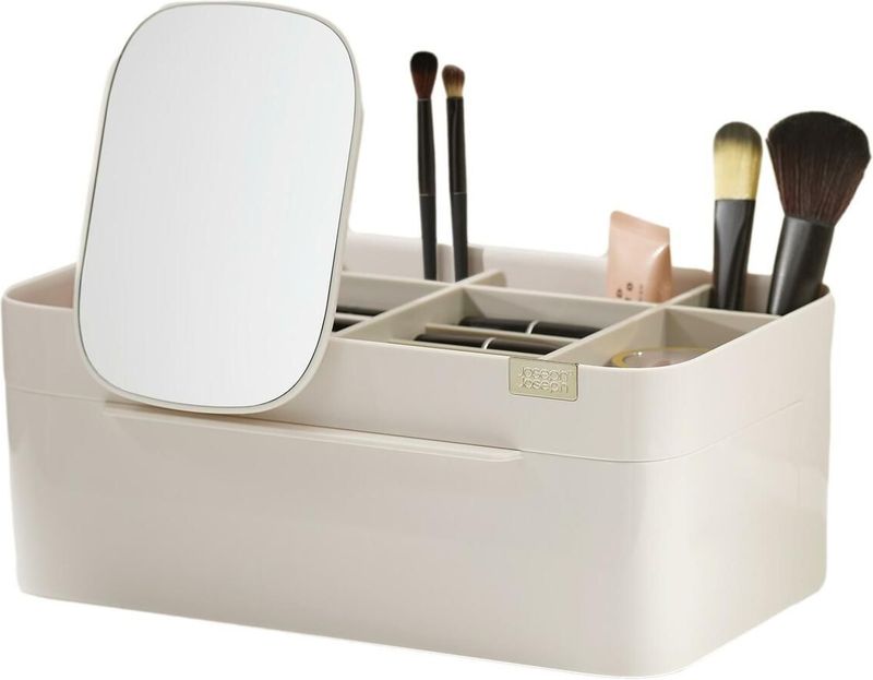 Joseph Joseph - Viva Make-up Organizer - Beige - Kunststof - Met Verwijderbare Spiegel