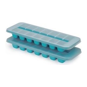 Ijsblokjesvorm, 11.9 x 33 x 3.6 CM, Set van 2 Stuks, Easy Fill, Voor 14 ijsblokjes, Kunstof, Blauw - Joseph Joseph | Flow