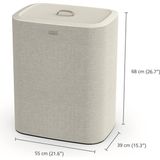 Joseph Joseph Tota Wasmand - Met verdeelvakken - 56 x 39.5 x 71 CM, 2 x 45 liter - Kunststof - Beige