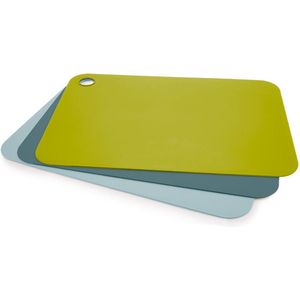 Joseph Joseph Duo Set van 3 dubbelzijdige snijplanken met kleurcode, flexibel, gemakkelijk op te bergen, vaatwasmachinebestendig - opaal