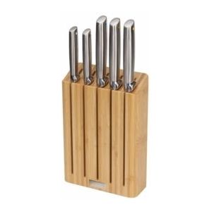 Joseph Joseph - Elevate Steel Messen met Houder Bamboe 5-Delig - Kunststof - Bruin