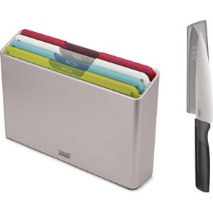 Joseph Joseph - Folio Icon - Snijplanken set - Meerdere kleuren - 5 Delig - incl. Chef Mes - Kerstcadeau