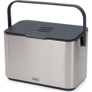 Joseph Joseph Collect Compostemmer, 4 liter, voedselafvalbak, met deksel en handvat en opslag voor vuilniszakken, afneembare emmer, geurfilter en 3 zakken inbegrepen