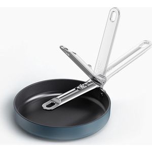 Joseph Joseph Space Folding Handle Ceramic Non-stick 20cm Blue Frying Pan, Round, All-purpose pan, Blue, Ceramic, 232 °C, Aluminium