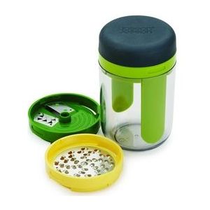 Joseph Joseph Spiro 3-in-1 Spiraalsnijder - Incl. Opvangbak - Rvs/Nylon - 7,8 x 7,8 x 16 cm - Groen