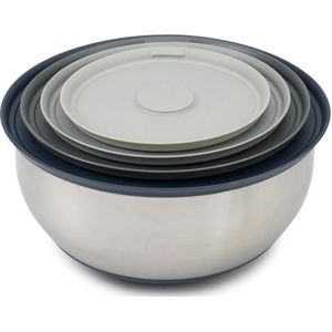 Prep&Store Schalenset met Deksels, Set van 4 Stuks, RVS Joseph Joseph | Nest