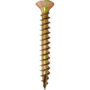 Spectre universele schroeven platkop deeldraad geel 5x50mm PZ2 (200 Stuks)