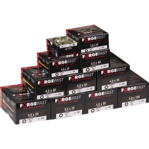 Forgefast - Universeelschroeven Pakket - Platkop - 1800-delig