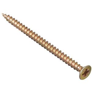 Spaanplaatschroeven geel verzinkt platkop 6x80mm PZ (100 Stuks)