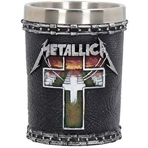 Nemesis Now Metallica-Master of Puppets shotglas van kunsthars, met roestvrijstalen inzetstuk, 7 cm, zwart