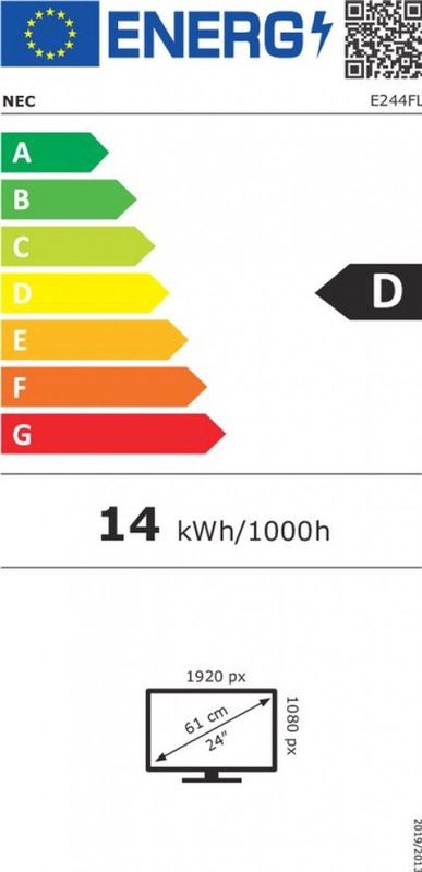 NEC - MultiSync E244FL - LCD Monitor - Zwart - 24 Inch