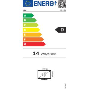 NEC MultiSync E244FL computer monitor 61 cm (24") 1920 x 1080 Pixels Full HD LCD Wit