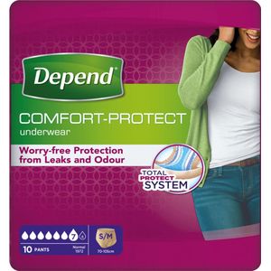 Depend broekjes - Incontinentie - Vrouwen - Normal - maat S/M - 10 stuks