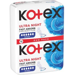 Kotex Ultra Comfort Night maandverband 12 st