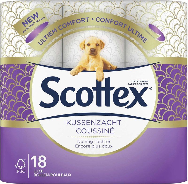 Scottex Toiletpapier Kussenzacht 18 Rollen
