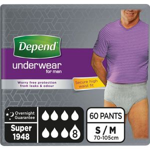 Depend - Super - Incontinentie Ondergoed - Zwart - Katoen - 60 Stuks