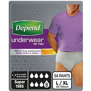 Depend - Incontinentiebroekjes - Mannen - Super - 54 stuks - Voordeelverpakking