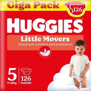 Huggies® Little Movers baby luiers, Maat 5 (11 tot 25 kg), 126 luiers met Disney© designs, Giga pack