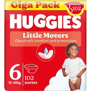 Huggies® Little Movers baby luiers, Maat 6 (16 tot 30 kg), 102 luiers met Disney© designs, Giga pack